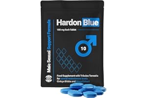 HARDON BLUE - 10 Tablets, Performance Supplements for Men, Extra Strong, Last Longer, Energy and Stamina Support, 100% Herbal, Ginseng, Maca
