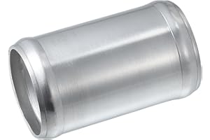 A ABSOPRO Adattatore Tubo di Giunzione per Auto Universale 45mm 1.77" OD 76mm 2.99" Lunghezza Connettore Tubo in Lega di Alluminio Tono Argento