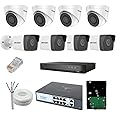 HIKVISION 2MP IP CCTV Camera Full Set, 4 Dome, 4 Bullet, 8CH NVR, 2 TB HDD, 100m CAT6Cable,8 Channel POE with 2 (Up-Link) 16 RJ45, Compatible for J.K.Vision POE