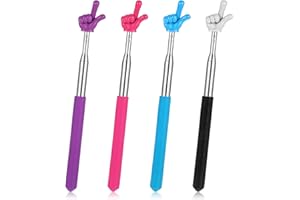 Dimeho 4 Pcs Telescopic Teachers Cute Extendable Hand Retractable Finger Classroom Stick Manual Reading Signal Pointer for Elementary School Kindergarten Teacher Supplies