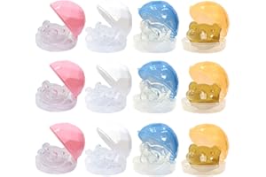 Sipiris 12PCS Boîte à Tétine Bébé,Boîte à Sucette pour Bébé Boîte à Sucette Sans BPA Non Toxique Transparent Portable Boîte de Tétine Boîte à Sucette de Voyage pour Stockage Quotidien Sucettes