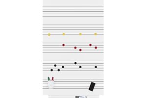 Rocada | Pizarra Blanca con Pentagrama | Pizarra Magnética con Pentagrama Musical | Fácil Borrado en Seco | Vertical sin Marco | 75 x 115 cm