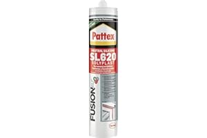Pattex Sigillante Silicone SL 620 Serramenti ed Edilizia, Resiste alle Muffe, agli Agenti Atmosferici, ad Acidi e Basi Diluiti, ai Raggi UV, Certificato ISO 11600, Grigio RAL 7004, Cartuccia da 300ml