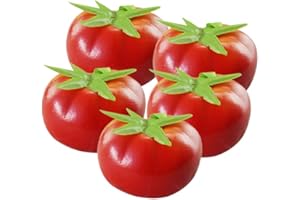 Mokylor 10 piezas de tomates artificiales de tomate falso tomate rojo vivo vegetales artificiales frutas simulación falso verduras frutas foto accesorios para el hogar tienda