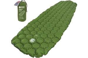 Ecotek Outdoors Insulated Hybern8 4 Season Ultralight Inflatable Sleeping Pad with Contoured FlexCell Design - Easy, Comfortable, Light, Durable, Hammock Approved - Sub Zero Temp Rating [Evergreen]