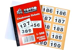 Bingosupermarket Raffle Tickets 1-500 Cloakroom - Assorted Colours bordered (Orange)