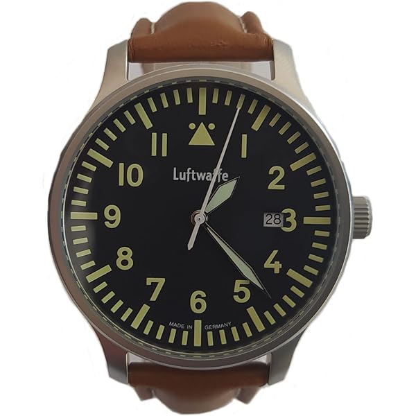 Luftwaffe Cronografo Pilota 43mm – Orologio Svizzero Ronda 5030L, Pelle Marrone