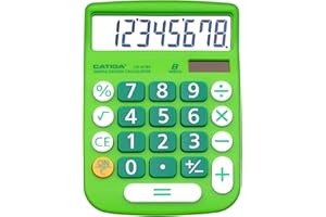 CATIGA calcolatrice di base: cd-8185 di office e home style calculator - 8 cifre - istruzione - adatto per la scuola e destop-uso (verde)