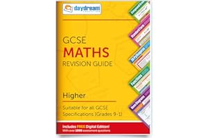 DAYDREAM EDUCATION GCSE Matematyka (wyższa) | plakaty kieszonkowe: Przewodnik do wersji matematycznej w rozmiarze kieszonkowym | Specyfikacja GCSE | Darmowa edycja cyfrowa dla komputerów, telefonów i tabletów z ponad 1000 pytaniami oceniającymi!
