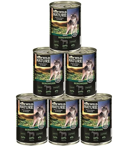 Dehner Wild Nature Hundefutter Probier-Set, Nassfutter getreidefrei /  zuckerfrei, fr ausgewachsene Hunde, Ente / Pferd / Wild / Kaninchen, 6 x  400 g Dose (2.4 kg) : Amazon.de: Haustier