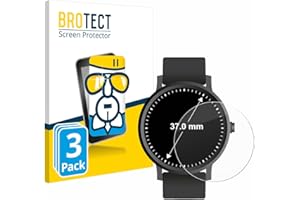 brotect Pellicola Protettiva Vetro per Orologi (Circolare, ø: 37 mm) Protezione Schermo (3 Pezzi) [Durezza Estrema 9H, Chiaro]