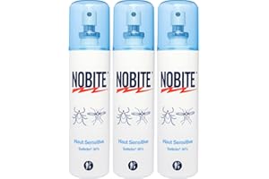 NOBITE Pelle Sensibile 100 ml (3 pezzi) – Repellente Antizanzare e Zecche con Icaridina 30% per Bambini e Gravidanza – Protezione Tropici Lunga Durata