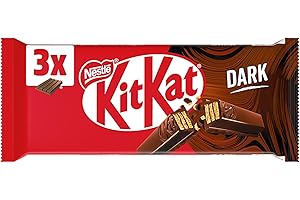 KITKAT Dark Wafer ricoperto di Cioccolato Fondente, 3 Snack da 41,5g (124,5g)
