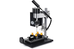 OUYANG Tischbohrmaschine 250W Leistung Standbohrmaschine Bohrhub 40mm 7 Gang Einstellbare Geschwindigkeit Ständerbohrmaschine zum Direkten Bohren von Metall, Holz, etc.