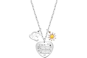 Hcvone Collana Iniziale Collana Margherita da Donne Ragazze Collana Lettera Collana Amicizia Sorelle Promemoria Regali Compleanno Motivazionali Regali Colore Argento Collana Gioielli