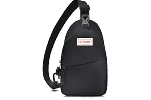 ENXOU Sling Shoulder Bag Water Resistant Crossbody Bag Chest Bags Gym Backpack with Multi-Pockets Large Capacity Pack for Sports, Hiking, Travel for Men Women Boys Girls Black