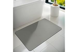 Dolic Tapis de Bain Tapis Salle de Bain en Caoutchouc, Anti-Dérapant, Fin, Absorbant, Séchage Rapide, Résistant aux Taches pour Sol de Salle de Bain, Baignoire et Douche - Usage Intérieur et Extérieur