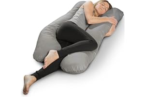 ‎SLEEPLING sleepling Schwangerschaftskissen Seitenschläferkissen, Bodypillow U-Form Kissen Bezug Mikrofaser (abnehmbar und 60 Grad waschbar), Ökotex, Made in EU, 140 x 75 x 20 cm, grau