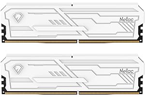 Netac DDR4 RAM 32GB Kit (2x16GB) 3200MHz CL16-20-20-40 1.35V Intel XMP 2.0，288-Pin UDIMM Desktop Memory,High Performance Computer Memory-White