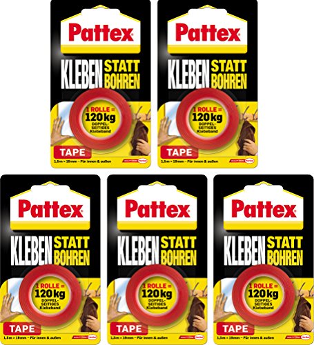 Preisvergleich Produktbild Pattex Kleben statt Bohren / Kombi-Spar-Set (5 x Klebeband)