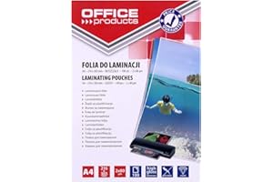 ‎OFFICER PRODUCTS Folia do Laminowania OFFICE PRODUCTS A4 2x80mikr Błyszcząca 100szt Transparentna/Prezentacja/Typ-do Laminowania/Rodzaj-Błyszcząca/Materiał-Plastik/Kolor-Transparentny/Grubość (mm)-2x80µm
