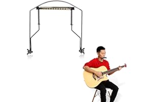 AGATIGE 10-Holes Harmonica Support, Harmonica Holder, Adjustable Harmonica Clamp, Adjustable Metal Harmonica Neck Holder Rack Support Accessory