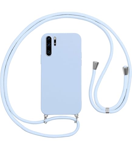 Vauki Handyhülle Mit Band Für Huawei P30 Pro – Stoßfestes Silikon Mit Kordel Zum Umhängen, Schwarz