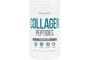 NATURE'S PLUS NaturesPlus Collagen Peptides Powder Unflavoured - Sustainable Hydrolysed Collagen Supplement, 6 Major Types of Collagen - Gluten Free - 280 g