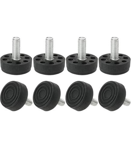 Dncvb 4 stuks rubberen voetjes schroefbaar, stelvoet M8 x 35 mm, machinepoten, verstelbare meubelpoten, vochtbestendig en antislip, verminderen