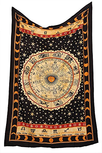 Zodiac Indian Cotton Tapestry Wall Hanging Decor Bohemian Twin Tapestries 84″… - 7