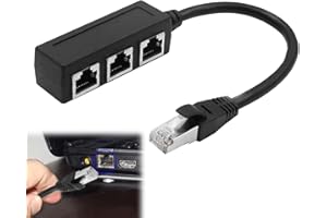 DONOONIS Repartiteur RJ45, 1 Port Mâle vers 3 Femelles, Compatible Cat5, Cat5e, Cat6, Protéction Anti-Interférence Électromagnétique
