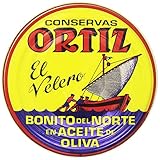 atun conserva colesterol  Ortiz El Velero Bonito del Norte en Aceite de Oliva, Atún Blanco - 63 g