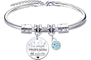 JRZDFXS Regalo de Profesora Pulsera de Mujer Regalo Maestro Pulseras Maestro Gracias Maestro por el Regalo Grabado Pulsera Graduación Regalos Cumpleaños Regalo del dia del Maestro