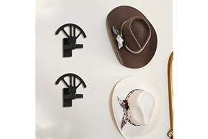 BANTLOU 2 Stück verstellbare Cowboyhut-Halter, Holz-Cowboyhut-Wandhalterung, Ständer für die Wand, kann die ursprüngliche Form des Hutes beibehalten, 4-fach verstellbares Westernhut-Display für Fedoras