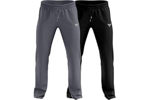 TORO ACTIVA Pack of 2 Mens Trousers Tracksuit Jogging Bottoms Lightweigt with Zipper Pockets Drawstring Joggers Sports Casual Running Gym Training