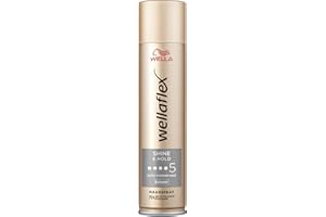 Wellaflex Shine & Hold Haarspray für Frauen | Bis zu 48 Std. ultra starker Halt | Für luxuriösen, natürlichen Glanz | Sanft zur Kopfhaut, dermatologisch getestet | Vegane Formel | Haltegrad 5 | 250ml