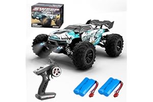 X-Verse 16102PRO Voiture télécommandée avec Moteur Brushless, 1:16 4WD 70KM/H RC Voiture Camion, 2,4 GHz Tout Terrain Buggy RC Crawler Jouet, Cadeau pour Enfants Adultes,2 Piles (Bleu)