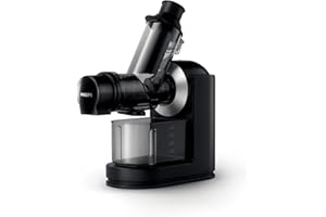 ‎PHILIPS Philips Domestic Appliances HR1889/70 Slow Juicer, Entsafter für kaltes Pressen & maximale Nährstoffextraktion Schwarz