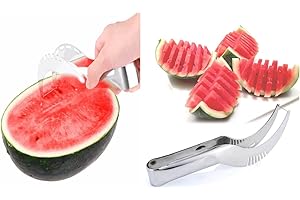 offershop Taglia Affetta Servi Melone Anguria Cocomero Cantalupo Papaia Zucca Frutta in Acciao Inox Coltello Fette Meloni Angurie Cocomeri Papaie Zucche