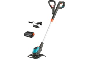 Gardena batteridriven trimmer EasyCut 23/18 V P4A Ready-to-Use Set: Grästrimmer med en klippbredd på 230 mm, ställbart grepp, plantskydd och inställbar höjdvinkel, inkl. 18 V P4A-batteri (14700-20)