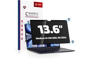 Fluflyer Magnetischer Blickschutzfilter Kompatibel Mit MacBook Air 13,6 Zoll (2022-2024, M2 M3), Abnehmbar Anti Glare Blickschutzfolie Sichtschutz für Mac Air 13" (A2681 A3113)