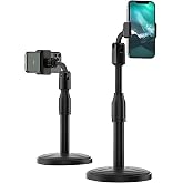 360&deg; D&ouml;ner Masa&uuml;st&uuml; Telefon Standı, Teleskopik ve Ayarlanabilir Telefon Tutucu, Katlanabilir Masa&uuml;st&uuml; Telefon Sehpası, Video 
