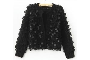 FRESQA Nuovo Cappotto Femminile Autunno Inverno Hollow Morbido Maglione retrò Cardigan Lavorato a Maglia Maglione con Paillettes