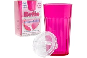 ADAM TOYS Reflo unzerbrechlicher Trinklernbecher - Schnabeltrainer für Kleinkinder ab 6 Monaten - unzerbrechlicher Trinkbecher für Wasser - Rosafarbener Trinklernbecher mit einem Fassungsvermögen von 170 ml