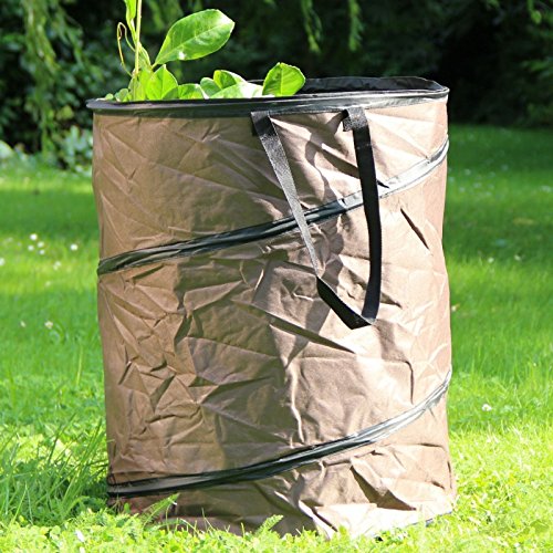 PopUp Gartenabfall-Tasche, stabile Auführung, taupe, H: 68cm, B: Ø 53cm - 2