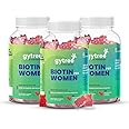 Gytree Biotin Gummies for Complete Hair, Skin & Nail Support | With Vital Nutrients, Inositol & Vitamin C, A, E, B6, Folate, Zinc | Strawberry Flavour | No Gelatin, No Soy, Lactose Free (90 gummies)