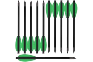 HUNTSPM 6,3" Heavy Pistol Crossbow Bolts Carbon Mini Crossbow Arrows Hunting Arrows with Sharp Steel Tips for 50-120lbs Mini Crossbow Pistol Archery Hunting Target Practice Small Hunting Game