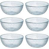 Luminarc Set of 6 Pampille Clear opal glass bowls 13 cm | Clear, Opal Glass, Round Shape, Embossed Finish, 13 cm, 6 Pieces, S