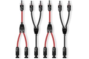 HLTBWHHOME 2 Paar Solarkabel Y-Verteiler, Solarpanel-Kabel, 1Y2 10AWG Y Stecker Fotovoltaik Kabel Y Stecker, 1Y2 Stecker Paar für Solaranlage Steckerfertig