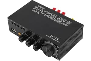 Diyeeni 2.1-kanals Stereoförstärkare Bluetooth 5.1 HiFi Digital Förstärkare med Fjärrkontroll USB AUX Koaxialingång för Hemmabiohögtalare Subwoofer (#)